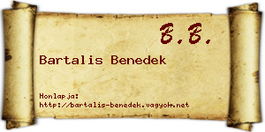 Bartalis Benedek névjegykártya